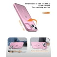 thumbnail image 3 of Dteck Camera Metal Ring Stand Case for iPhone 14 / iPhone 13,Shockproof TPU Magnetic Mag-Safe Case Matte PC Slim Back Cover,Pink, 3 of 6