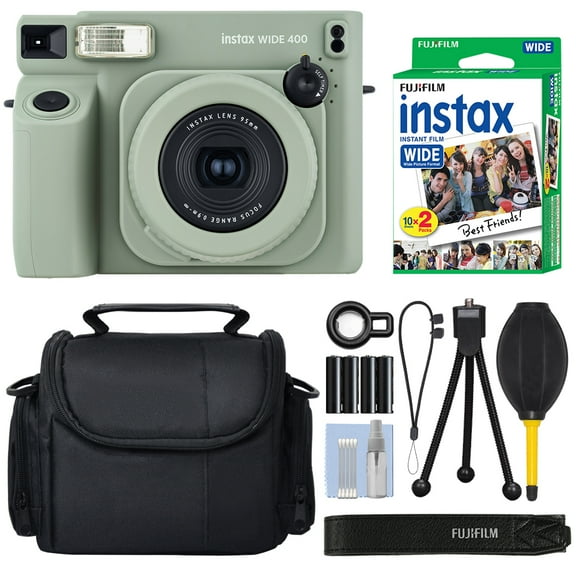 Fujifilm INSTAX Wide 400 Fuji Instant Film Camera Green   20 Film Bundle