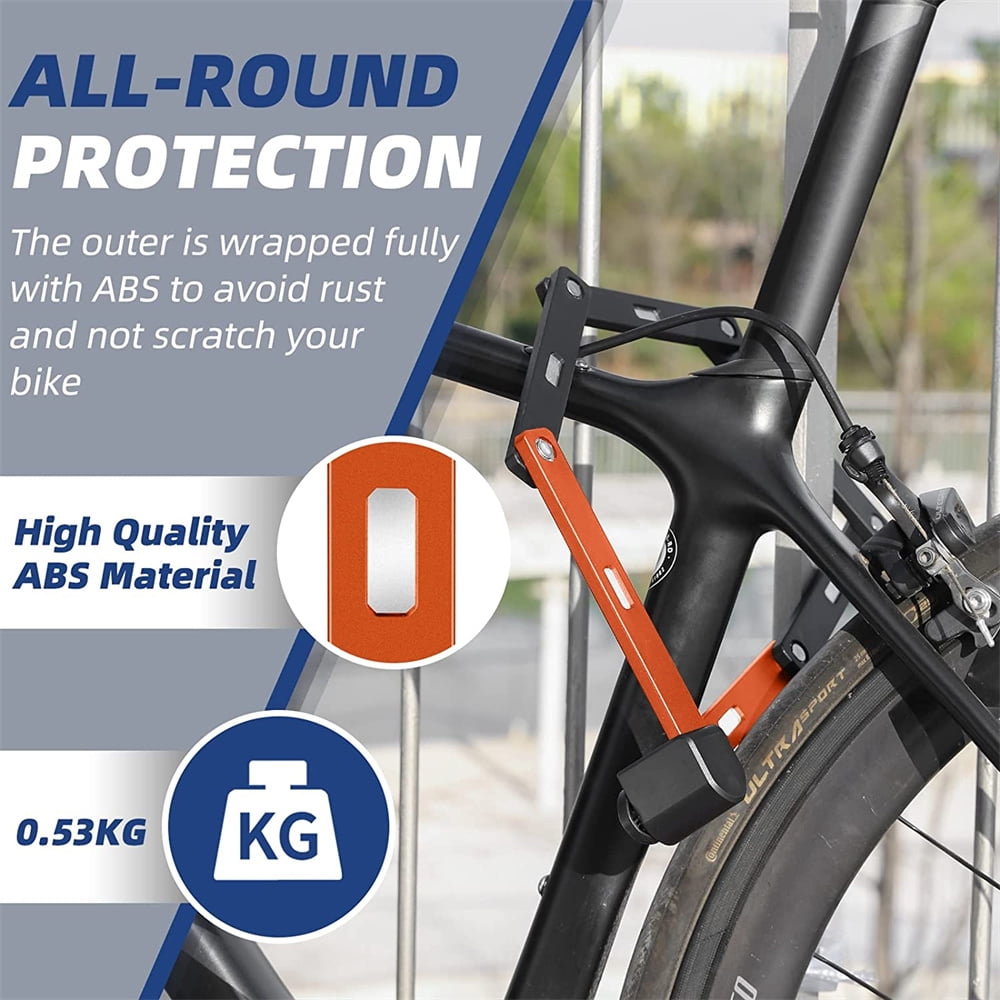 NOGIS Folding Bike Lock - Compact Bicycle Lock with 2 Keys, 2.6 FT Heavy Duty Anti Theft Bike Foldable Locks - Bicycle Security Chain Lock with Mounting Bracket for Electric Scooter Bikes