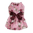 thumbnail image 1 of Summer Dog Small Floral Princess Dress Short Sleeves Bowknot Princess Style Dresses Skirt for Puppy Wedding Dresses,L,Pink, 1 of 4