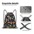 thumbnail image 6 of Ratiio Bright Mushrooms Print Drawstring Backpack Bag Sport Gym Sackpack Heavy Duty String Backpack for Men Women, 6 of 7