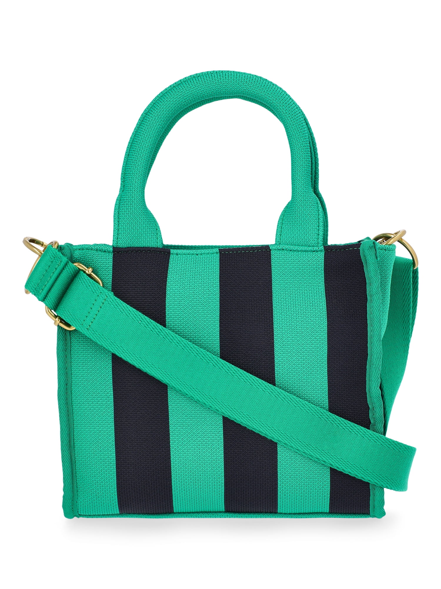 Free Assembly Women's Mini Satchel Handbag, Green/Navy