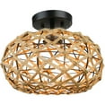 thumbnail image 2 of KAKOWELY Rope Weaving Ceiling Light E27 Socket Compatible Flush Mount Light Fixture 6.3 Inches, 2 of 10