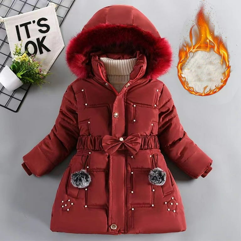 Esaierr 3-10Y Girls Winter Jacket for Toddler Kids Mid