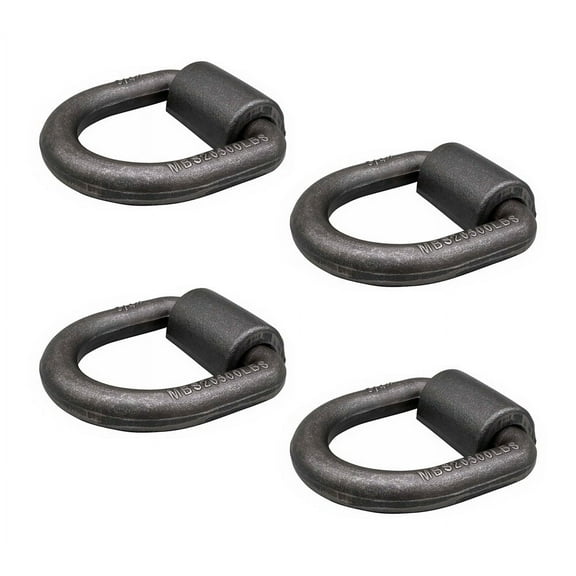 (4 Pack) 3/4" Heavy Duty Weld-On Forged D Ring Truck Trailer Tie Down
