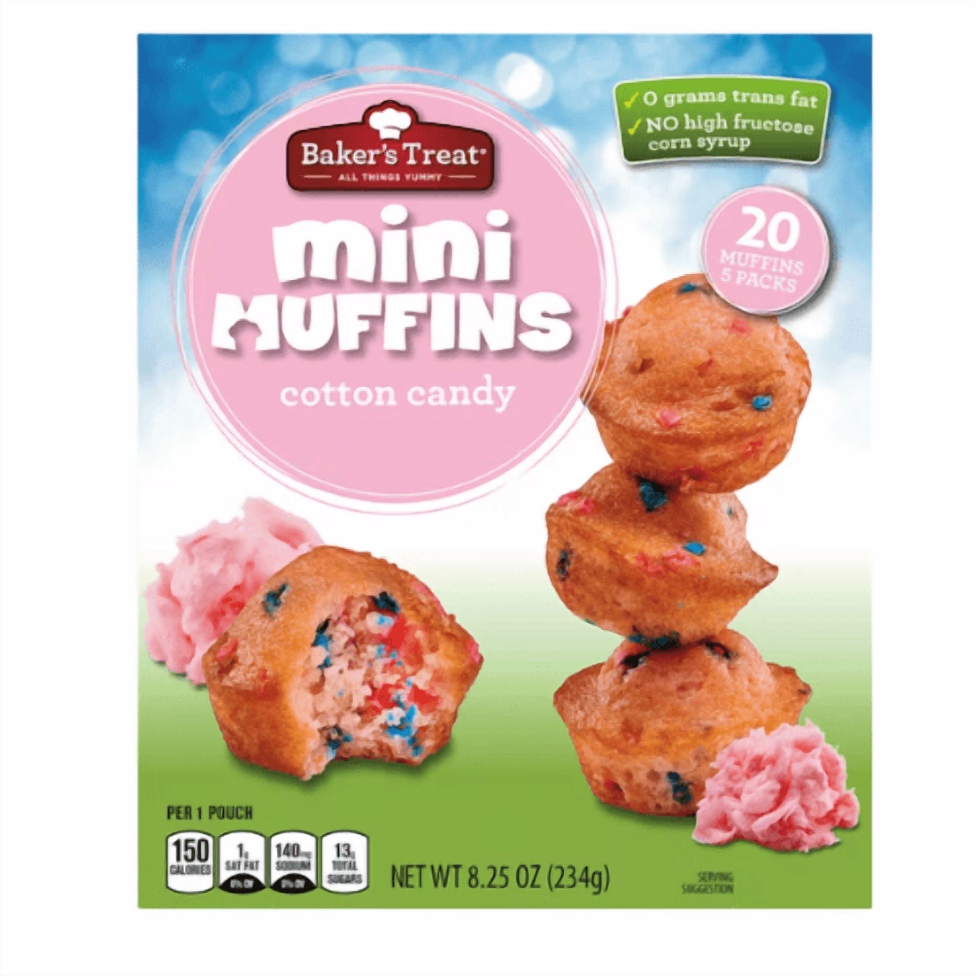 2 Boxes Baker's Treat Cotton Candy Muffins, 20 Pack
