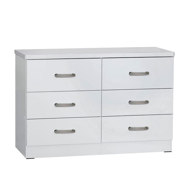 Pemberly Row Commode de Chambre Moderne à 6 Tiroirs en Bois d'Ingénierie, Blanc