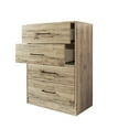 thumbnail image 6 of Castle Place Minimalist 4 Drawer Wooden Dresser, Light Oak, 6 of 7