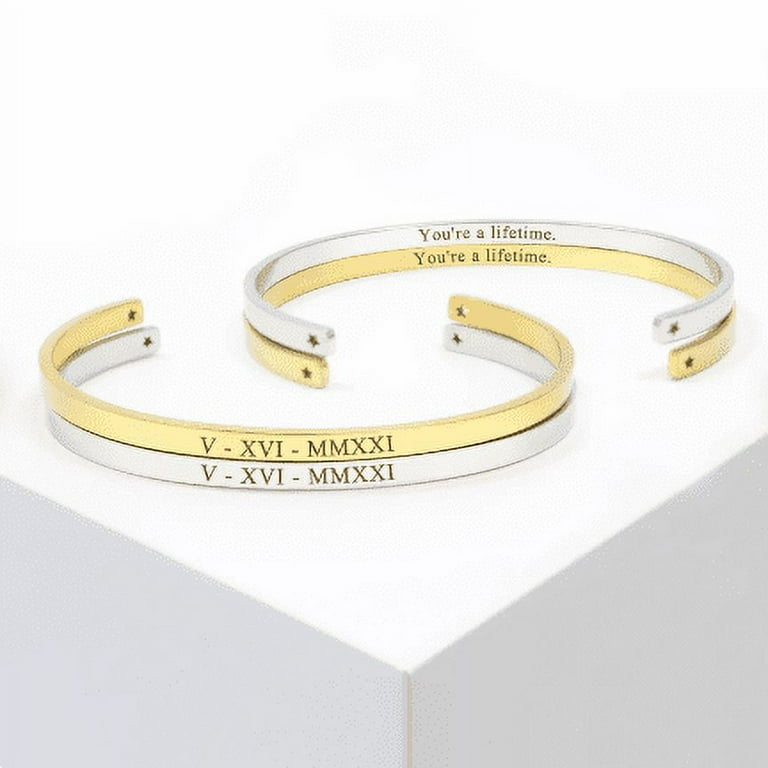 Personalized Bracelet for Women Gold Stacking Bracelets Hidden