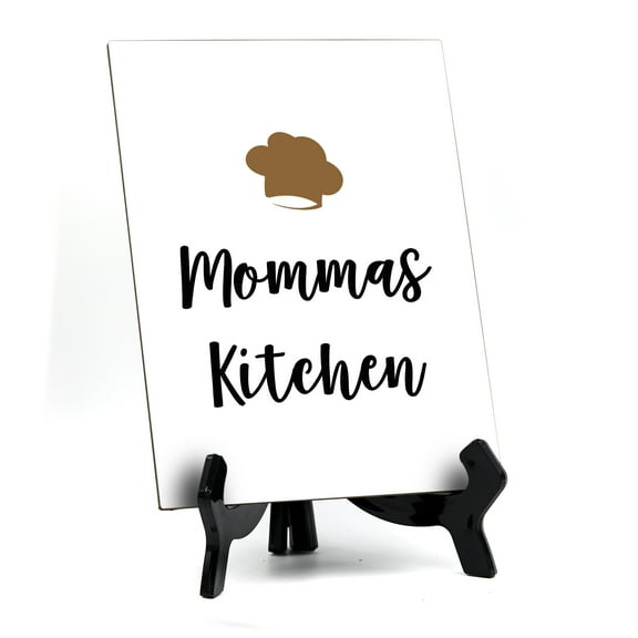Signs ByLITA Mommas Kitchen, Table Sign, 6" x 8" (White)
