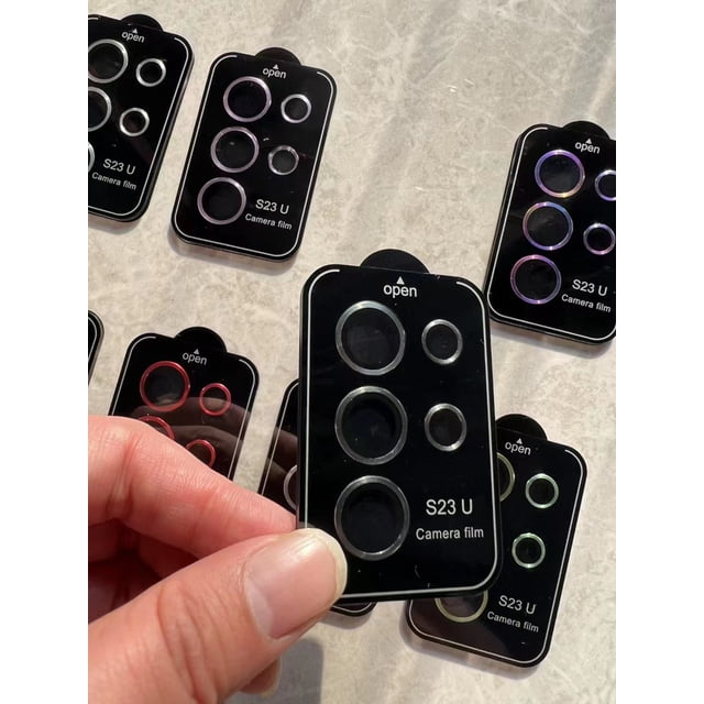 Película de lente de ojo de águila de metal para Samsung S23 Ultra, adhesivo de lente de posicionamiento de ojo de águila