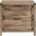 thumbnail image 2 of T4TREAM Lockable File Cabinet Farmhouse Wood 2 Drawer Large Storage Box for Home Office, Light Brown, 2 of 7