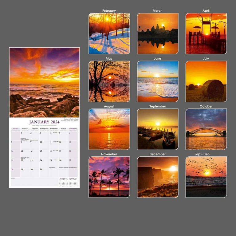 Sunsets Calendar 2024 - Sunsets Premium Wall Calendar 2024