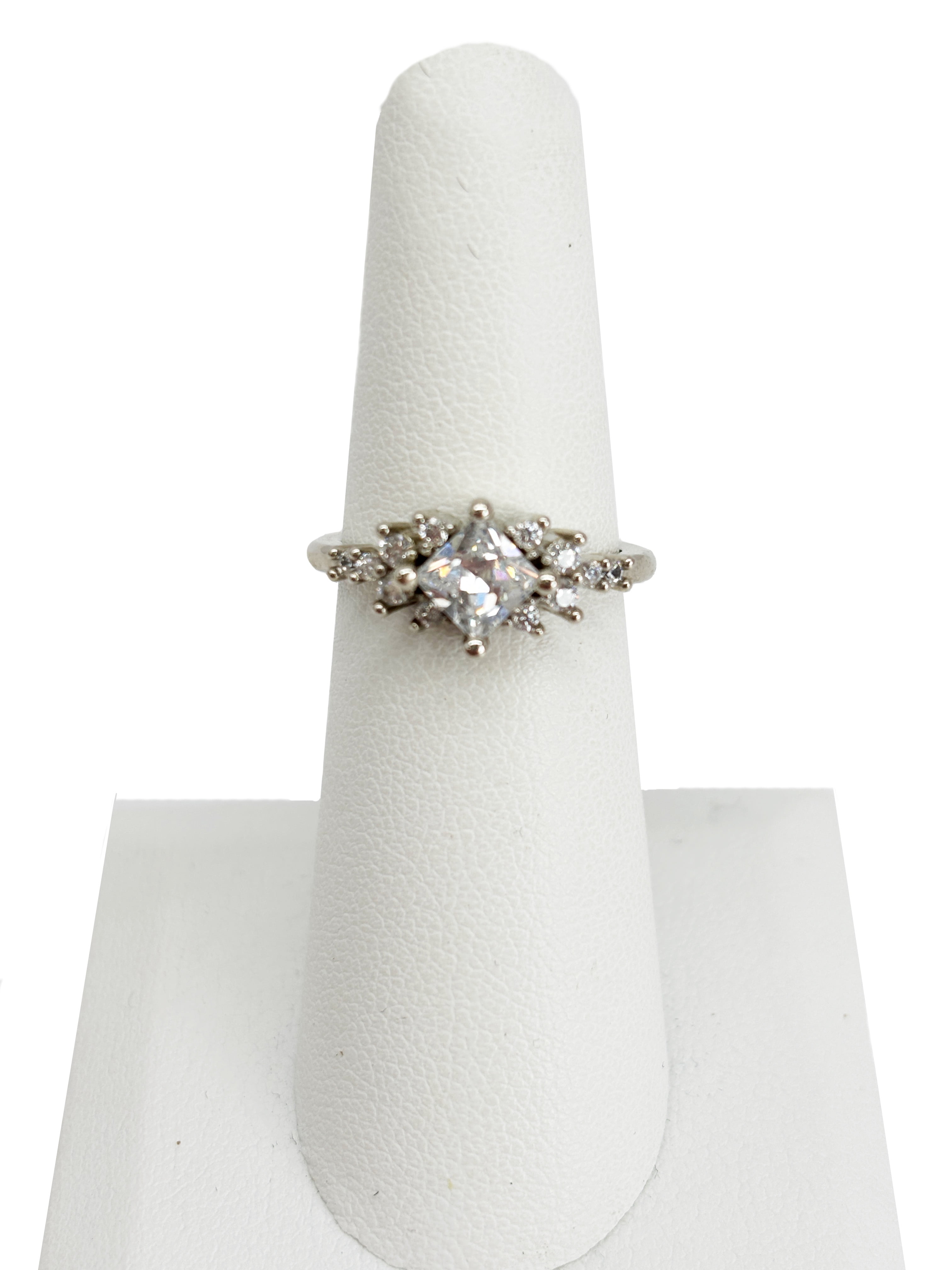 Believe by Brilliance Women's Fine Silver Plate with AAA Cubic Zirconia Engagement Ring Size 6