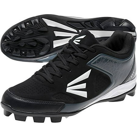 easton boys molded baseball cleat, low, black/charcoal/white, size