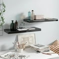 thumbnail image 2 of Casafoyer Floating Wall Shelves 2 pcs High Gloss Black 23.6"x9.3"x1.5" MDF, 2 of 3