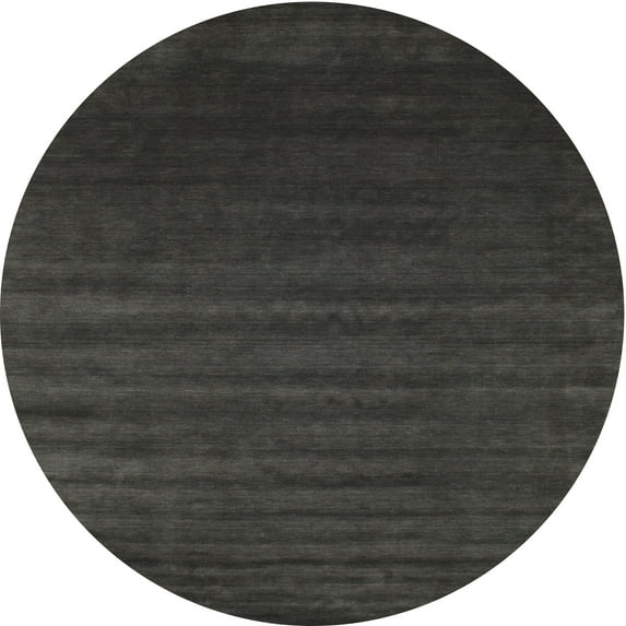 Ahgly Company Machine Washable Indoor Round Contemporary Western Charcoal Gray Area Rugs, 8' Round