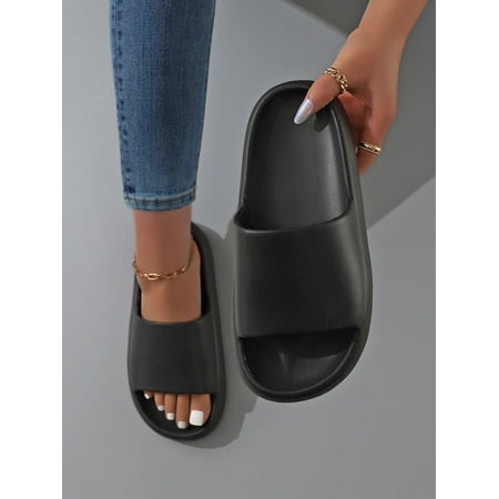 

ASWMXR Fashionable Slides For Women Single Band EVA Indoor Slippers