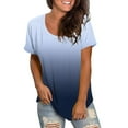 thumbnail image 5 of ChaoHeng Women Plus Size Summer Tops Women Plus Shirts Clearance under $10 Women Summer Casual T-shirt Gradient Pullover Blouse Short Sleeve Tops, 5 of 7