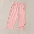 thumbnail image 5 of Stamzod Womens Capri Pants Elastic Waist Casual Capris with Pockets Summer Beach Vacation Cropped Pants Pink XXL, 5 of 7