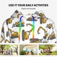 thumbnail image 4 of Daiia Funny Excavator Pattern Women's Fashion Hoodies & Sweatshirts with Kangaroo Pocket Hooded Sweatshirt with Eye-catching Drawstrings-Medium, 4 of 7