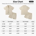 thumbnail image 2 of Usaibhir Baby Boy Cotton Linen Shorts Set Solid Color Short Sleeve Button Down T-Shirt Tops and Shorts Summer Outfit Clothes 12M-5T, 2 of 10