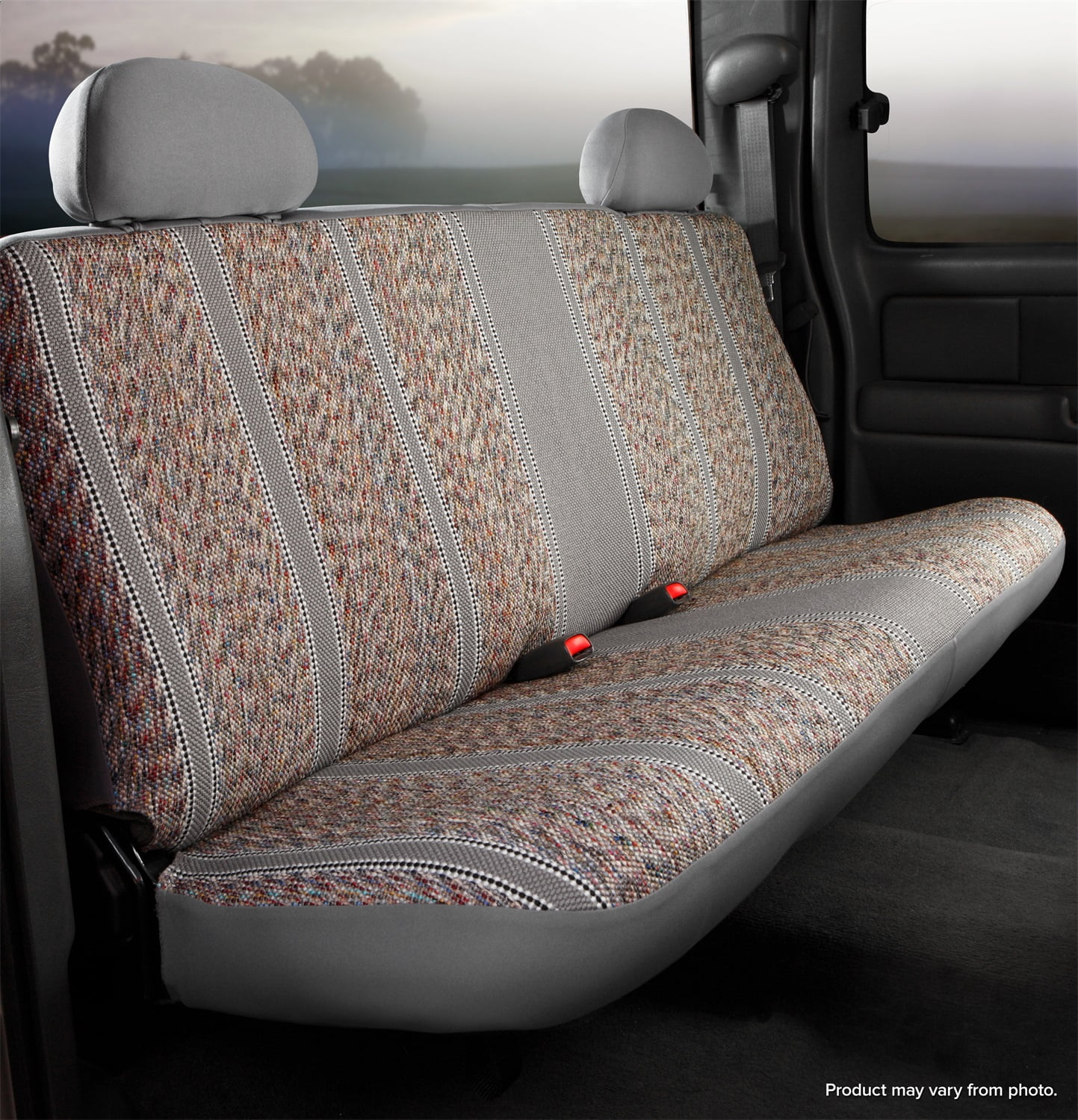 Black Fia TR42-10 Black Custom Fit Rear Seat Cover Bench Seat Saddle Blanket,