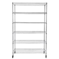 thumbnail image 2 of Tcbosik 6-Tier Storage Shelf Heavy Duty Metal Utility Cart NSF-Certified for Home Garage with Wheels, Silver, 2 of 8