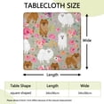 thumbnail image 2 of Pomeranian Dog and Flower Floral Square Fitted Tablecloth with Elastic Edge,Square Table Cover,Washable Elastic Table Cover for Home Kitchen Party Decor 34"x34", 2 of 6