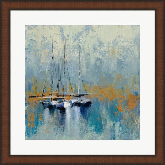 Boats in the Harbor III by Silvia Vassileva, Framed Wall Art, 19.75W x 19.75H