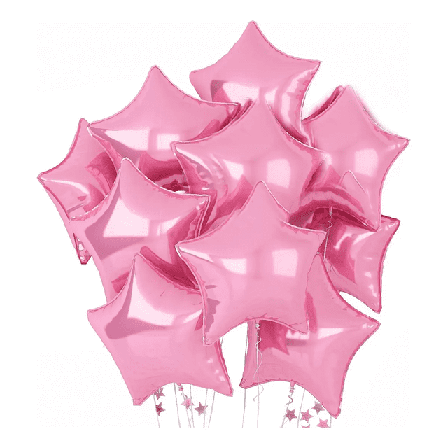 Kit 60 Globos Estrella Decoracion De Cumpleaño Fiesta Xtellar rosa