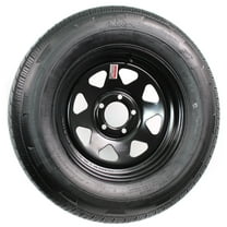 eCustomrim Trailer Tire and Rim Bias Ply ST205/75D14 Load C 14x5.5 5-4.5 Black Spoke Wheel