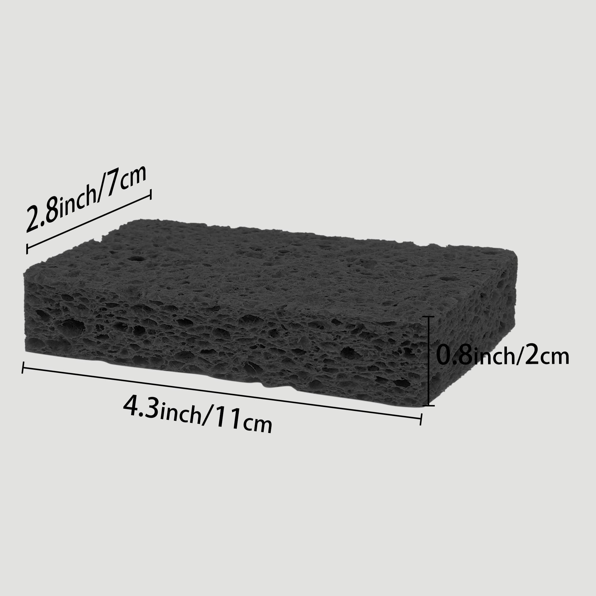 Unique Bargains 6 Pack Non-Scratch Sponges Kitchen Cleaning Sponges Black 4.3"x2.8"x0.8"