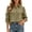 Khaki, variant on Women Collared Ruffled Shirts Long-Sleeved Button Down T-shirts (White M)