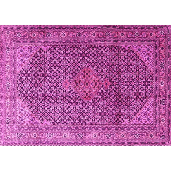 Ahgly Company Indoor Rectangle Medallion Pink Traditional Area Rugs, 7' x 10'