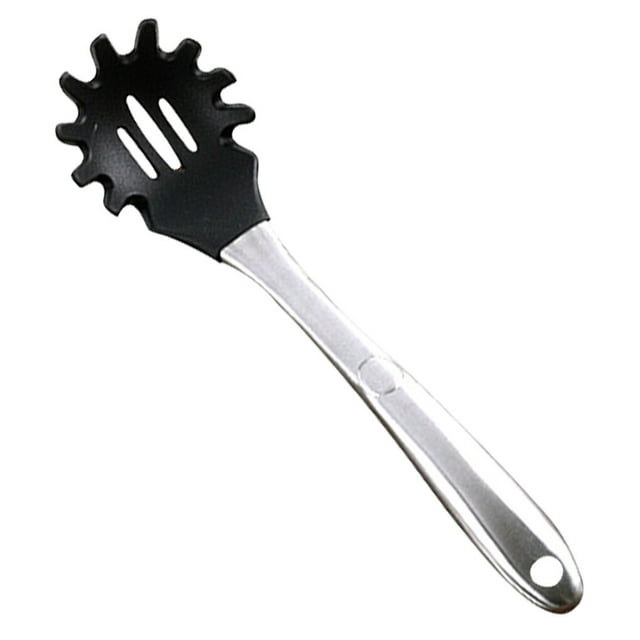 kurtrusly Pasta Server Silicone Cooking Noodle Slotted Spoon Non-stick Stainless Steel Kitchen Utensil, Pasta Server