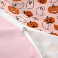 thumbnail image 3 of Homewish Funny Pumpkin Lantern Duvet Cover Queen, Happy Halloween Queen Bedding, Pink Orange White, Pink Reversible 3-Piece, 1 Duvet Cover and 2 Pillowcases, 3 of 5