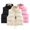 thumbnail image 3 of LYMAYTER Boys Girls Stand Collar Vest Kids Toddler Warm Waistcoat Jacket Fall Winter down Cotton Vest Outer for 2-12 Years, 3 of 9