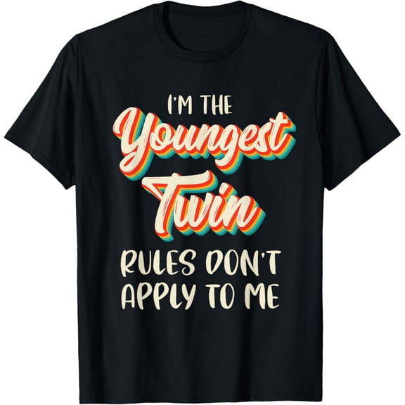 Twins Shirt Boys Girls Birthday Funny Siblings Youngest Twin T-Shirt