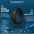 thumbnail image 2 of shiyou-Thunderfit Mens Silicone Rings Wedding Bands - 7 Rings / 4 Rings / 1 Ring - Classic & Striped Style - 8.7 mm Wide - 2.5mm Thick, 2 of 4