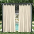 thumbnail image 2 of DONGPAI Outdoor Patio Curtains Waterproof 52" x 96" Blackout Tab Top Privacy Thermal Insulated Curtains for Pergola Porch, 1 Panel, Beige, 2 of 8