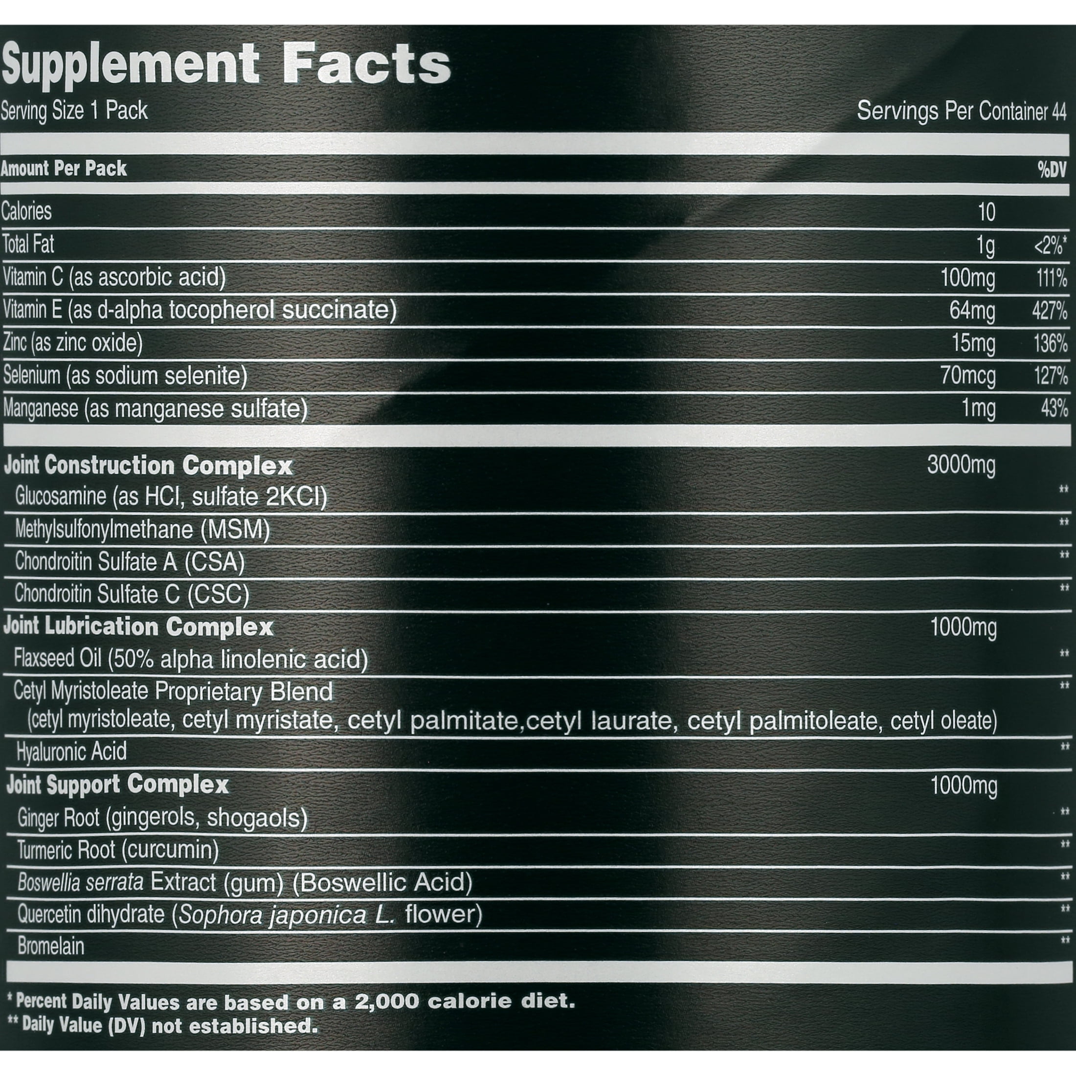 Animal Flex Comprehensive Joint Care Glucosamine with Joint Lubrication Complex 44 Packs