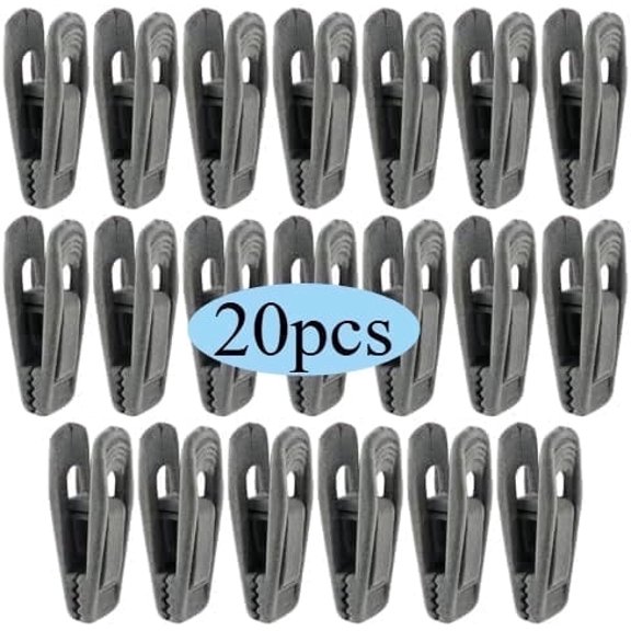 20 Pcs Gray Velvet Hangers Clips, Pants Hangers Velvet Clips, Strong Finger Flocked Clips for Thin Felt Hangers