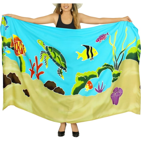 HAPPY BAY Women's Summer Beachwear Sarong Bikini Wraps Swim Cover up Wrap Skirt Bathing suit Swimwear Swimsuit Beach Coverups for Women One Size Shamrock Green, Animal