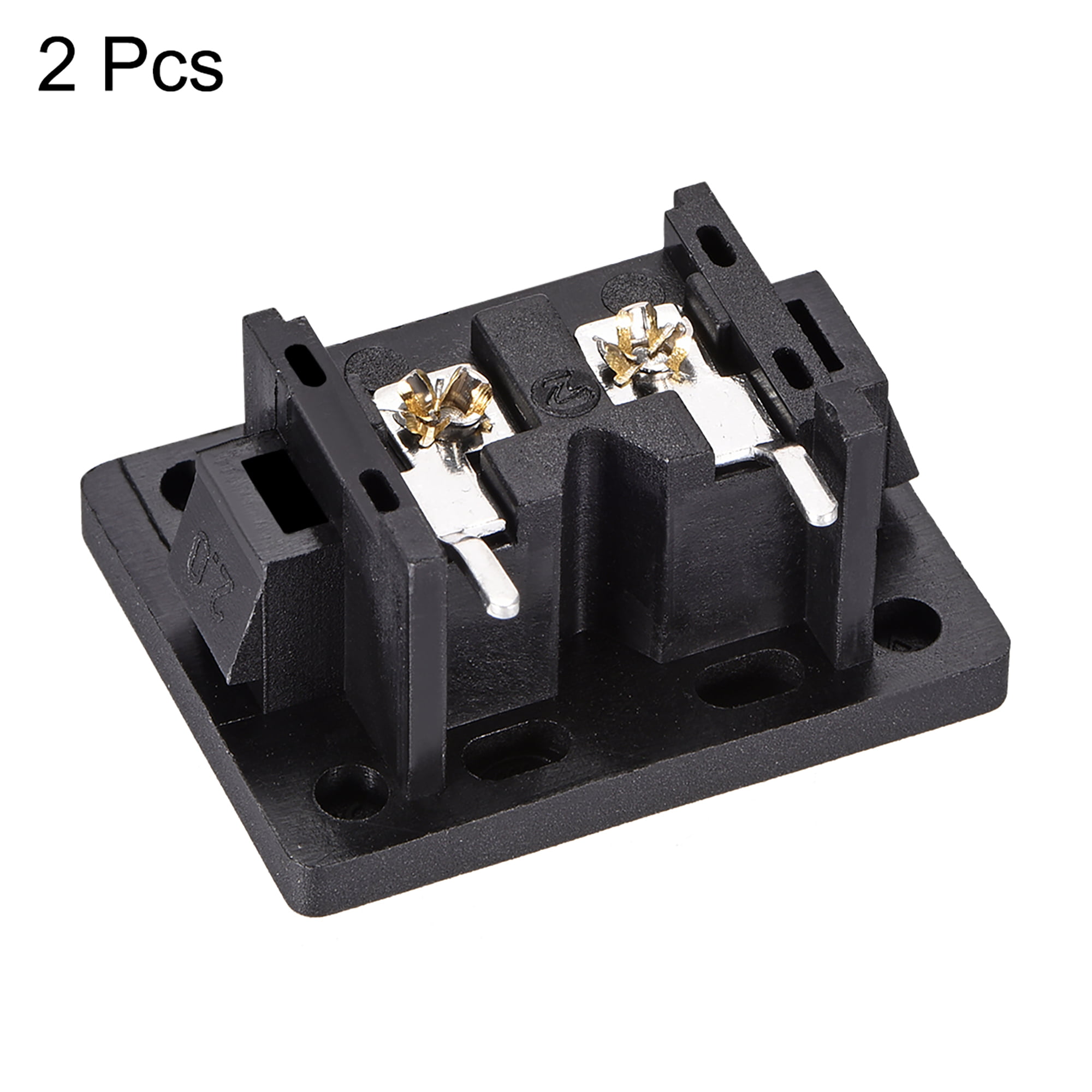 C8 Panel Mount Plug Adapter AC 250V 2.5A 2 Pins IEC Inlet Module Plug Power  Connector Socket Right Angle 2 pcs