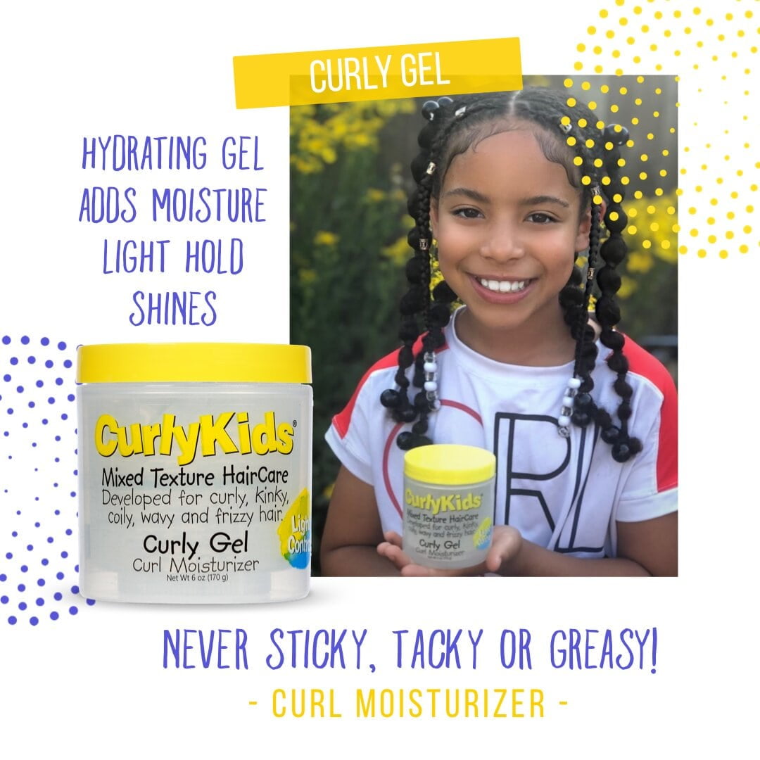 (3 pack) Curly Kids Mixed Hair Care Curl Moisturizing Jar Hair Styling Gel, 6 oz, Children