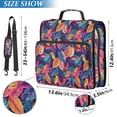 thumbnail image 2 of FORMRS Zipper Binder with Shoulder Strap 2-inch Ring 500 Sheet Capacity File Bag, Colorful Art Leaves Pattern, 2 of 5