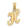 thumbnail image 1 of Diamond2Deal 14K Yellow Gold Script Letter H Initial Pendant for Women (L- 0.7inch, W- 0.41inch), 1 of 6