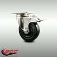 thumbnail image 2 of 4 Inch 316SS Hard Rubber Wheel Swivel Top Plate Caster with Total Lock Brake SCC, 2 of 2