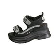 thumbnail image 2 of Aueoeo Women's Summer Walking Sandals High Platforms Ankle Strap Shoes Comfortable Casual Hollow Out Wedge Sandals, 2 of 8